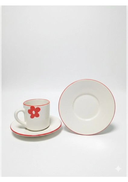 Lüx Kahve Fincan Takımı Papatya Desen fiyatları