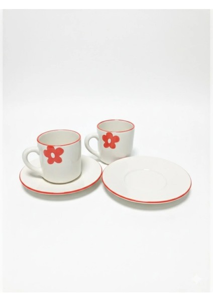 Lüx Kahve Fincan Takımı Papatya Desen fırsatları