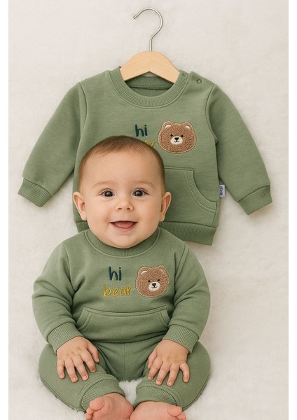 Tuembaby %100 Pamuk Uzun Kollu Polarlı 3 Ip Erkek Bebek Takım