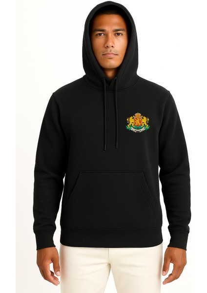 Kapüşonlu Coat Of Arms Of Bulgaria Kingdom Of Bulgaria Cep ve Sırt Tasarımlı Unisex Sweatshirt