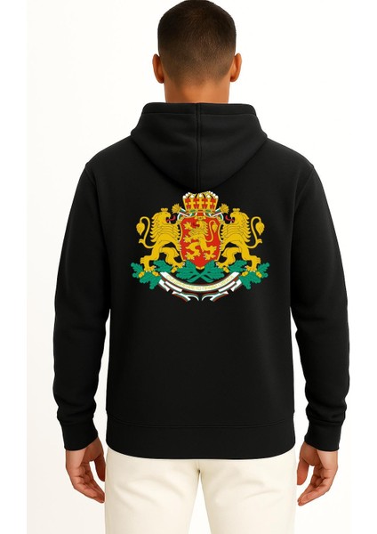Kapüşonlu Coat Of Arms Of Bulgaria Kingdom Of Bulgaria Cep ve Sırt Tasarımlı Unisex Sweatshirt fiyatları
