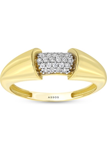 Taşlı Altın Yüzük - 14K