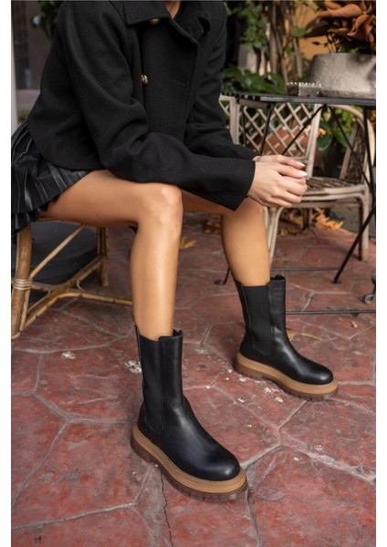 Robert Kadın Siyah Gercek Deri Bot fırsatları