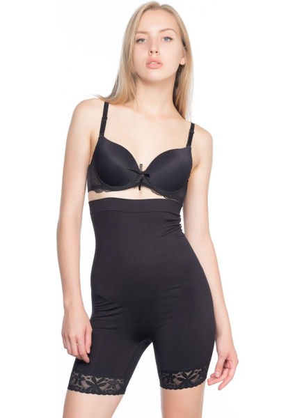 Siyah Mı Emay 2027 Yüksek Bel Dantelli Paçalı Korse