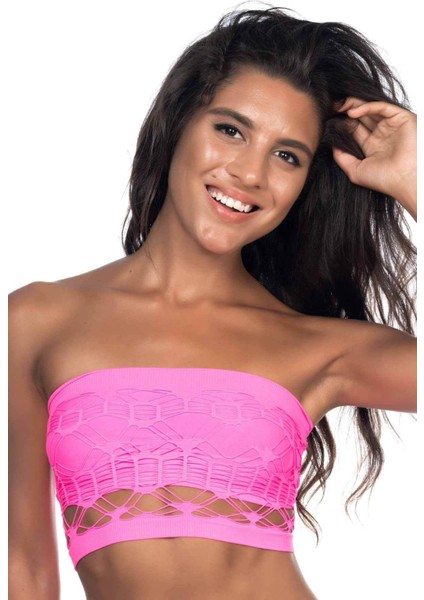 Fuşya Mı Emay 4050 Double Örgü Toparlayıcı Straplez Büstiyer