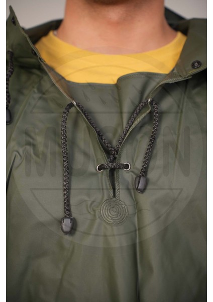 Su Geçirmez Yağmurluk Takımı – Haki | Outdoor Ceket + Pantolon | Rüzgar ve Yağmur Geçirmez | Hafif, Dayanıklı, Lastikli Bel | Trekking, Kamp, Balıkçılık Için Ideal