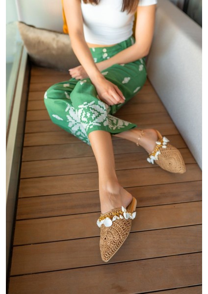 Tyler Kadin Bej Denız Kabuklu Hasır Terlik indirimleri