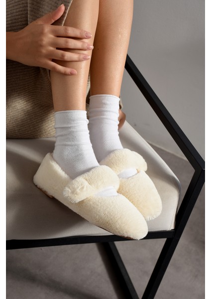 Ultra Yumuşak Peluş Kadın Ev Babeti Ses Yapmaz Hafif Taban Panduf