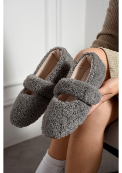 Ultra Yumuşak Peluş Kadın Ev Babeti Ses Yapmaz Hafif Taban Panduf