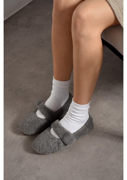 Ultra Yumuşak Peluş Kadın Ev Babeti Ses Yapmaz Hafif Taban Panduf