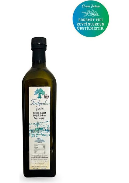 Edremit Serisi Ipsana Erken Hasat Soğuk Sıkım Zeytinyağı 1 lt
