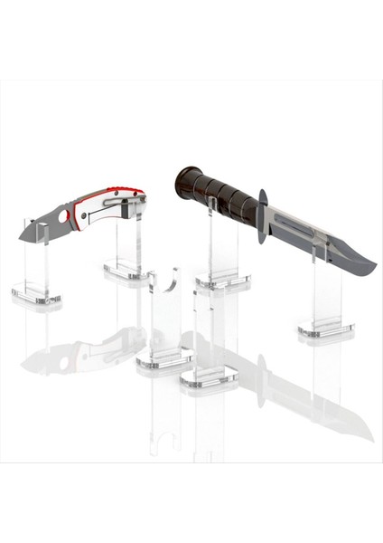 4set bıçak ekran standı, akrilik bıçak tutucu koleksiyoncusu, ev dekorasyonu için tek bıçak tutucu (açık dip) (Yurt Dışından)