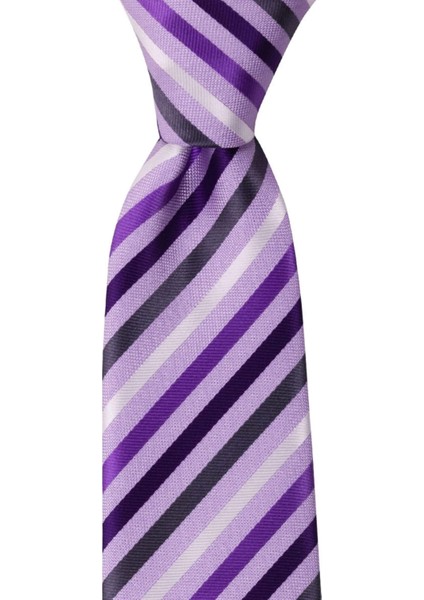 Lila Çizgili 8 cm Genişliğinde Klasik Kravat fiyatları
