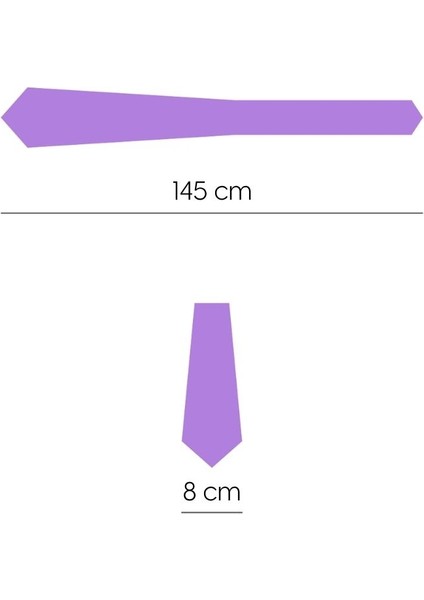 Lila Çizgili 8 cm Genişliğinde Klasik Kravat
