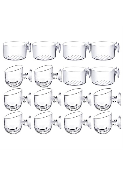 16pcs su bitki fincanları, şeffaf akrilik su bitki potu emişli, akvaryum dekorasyonu 2 şekil (Yurt Dışından)