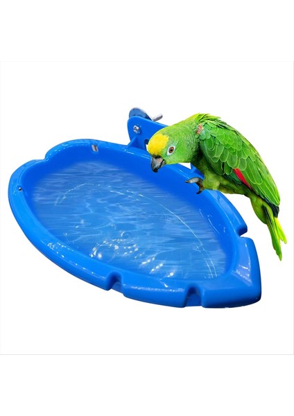 Papağan gıda tepsisi çok fonksiyonlu mavi küvet hayvan kafesi ayakta yıkama duş kutusu kuş oyuncakları evcil hayvan temizleme ürünü (Yurt Dışından)