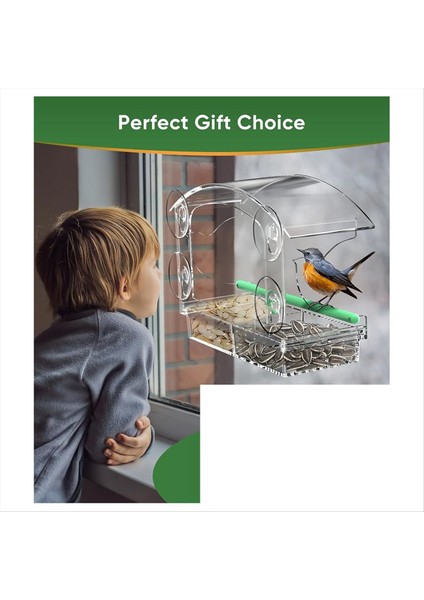 4 güçlü vantuzlu pencere kuş besleyici, dışarıda pencere kuş besleyici temizlik, pencere için akrilik kuş evi (Yurt Dışından)