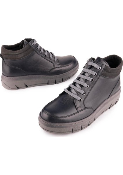 Hakiki Deri Sade Rahat Ortopedik Taban Bot Gri 2200 Gri fiyatları
