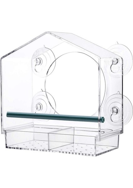 Pencere Kuş Besleyicileri Güçlü Emme Bardakları, Dışarı İçin Açık Kuş Besleyici, 2 bölmeli Kuş Evi Çıkarılabilir Tepsisi (Yurt Dışından)