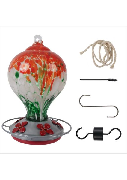 5 tünemiş el üflemeli cam kuş besleyicileri açık havada 30 fuild oz, b (Yurt Dışından)