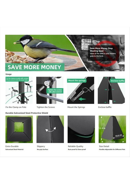 Sincap Kanı Kuş Besleyici Dikkat Koruma Koruyucu Kuşkeri Kuş Besleyici Hırsızlık Önleme Döndürme Asılı Kuş Besleyici Combo (Yurt Dışından)