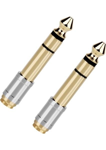 2pcs 6.35mm ila 3.5mm dönüştürücüler 1/4 inç erkek 1/8 inç dişi 6.35 ila 3,5 jak kulaklık ses adaptör konnektör fişi (Yurt Dışından)