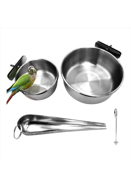 4 adet paslanmaz çelik kuş besleme kabı, kuş besleyici papağan gıda su kaseleri kelepçe, evcil hayvan kafesi bardak tutucu (Yurt Dışından)