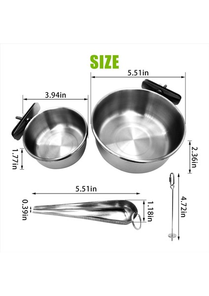 4 adet paslanmaz çelik kuş besleme kabı, kuş besleyici papağan gıda su kaseleri kelepçe, evcil hayvan kafesi bardak tutucu (Yurt Dışından)