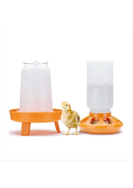 Üst Dolduran Civciv Besleyici ve Waterer Kiti, Civciv Besleyici ve Waterer Civcivler İçin 3 Yükseklik Ayarlanabilir Bacaklar Portakal (Yurt Dışından)