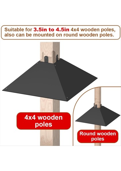 Post için metal sincap bölmesi, kuş besleyici direkler için sincap geçirmez bölmeler, ahşap kutup için açık sincap koruyucusu (Yurt Dışından)