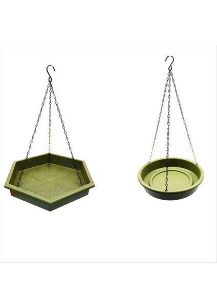 Asılı Kuş Besleyici Tepsisi Su Düzenli Plastik Kuş Banyosu Tepsisi ve Besleyici Dışarı için Yok Kuş Besleyici Askı (Yurt Dışından)