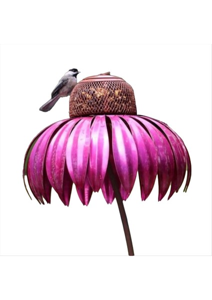 Kırmızı Kuş Besleyici Şişesi Stand Açık Bahçe Çiçek Şeklinde Kuş Besleyici (Yurt Dışından)