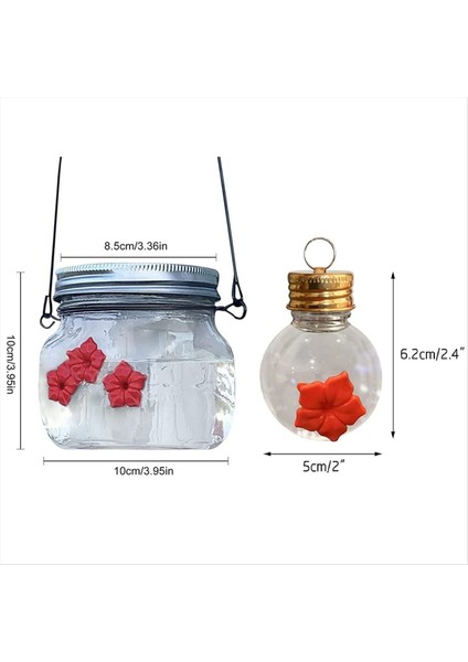 Açık havada asılı avlu bahçe dekorasyonu, ampul tipi için çiçek besleme portları ile 1 paketi mason kavanoz kuş besleyici (Yurt Dışından)