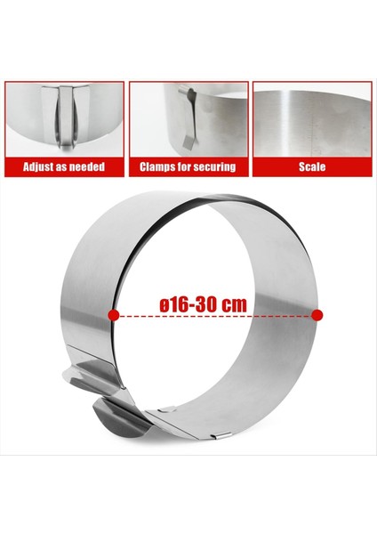Kek Halkası Ayarlanabilir Paslanmaz Çelik Pişirme Halkası Sağlam Kek Kek Kek Yüzük, Köpek Pişirme Tatlı Kek Yapımı (Yurt Dışından)