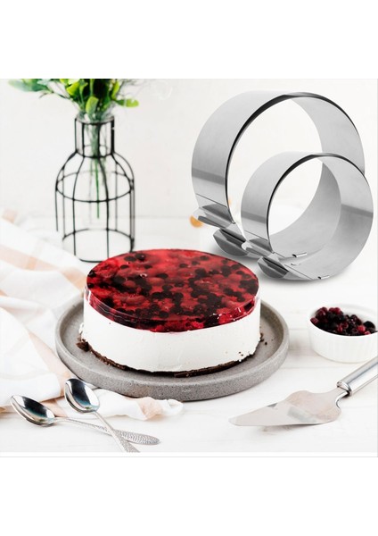 Kek Halkası Ayarlanabilir Paslanmaz Çelik Pişirme Halkası Sağlam Kek Kek Kek Yüzük, Köpek Pişirme Tatlı Kek Yapımı (Yurt Dışından)