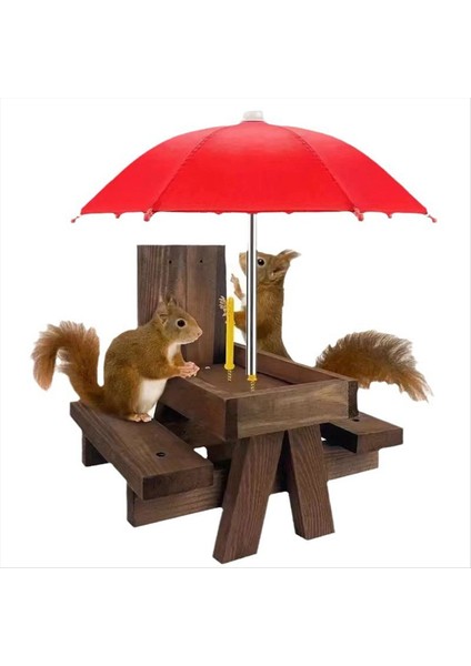Ahşap sincap besleyici kuş evcil hayvan yemek masası tezgah asılı besleme masası mini şemsiye süslemeler (Yurt Dışından)
