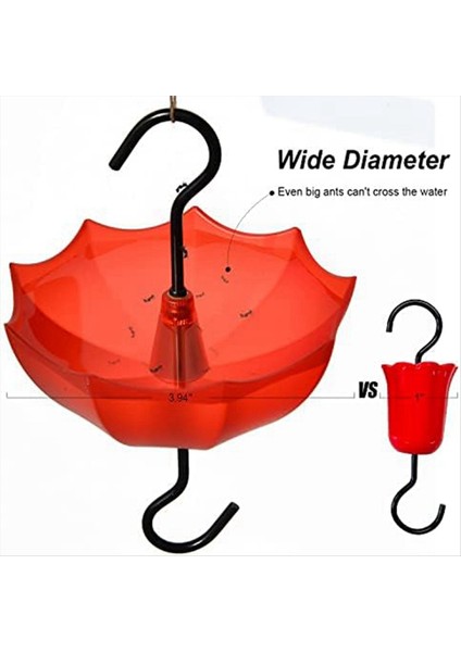 Kuş besleyicileri ve oriole besleyicileri, büyük kapasiteli kırmızı şemsiye karınca koruyucusu, kuş besleyicisi (Yurt Dışından)