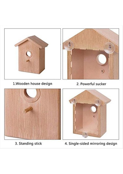 Kuş evi dış pencere yuva kutusu güçlü vantuz ile kuş evi (Yurt Dışından)