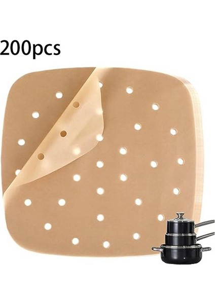 200 yaprak hava fritöz kağıt tek kullanımlık pişirme kağıdı kağıdı astar tabakası yağ emici kağıt ev ped kağıt pişirme 20x20cm (Yurt Dışından)