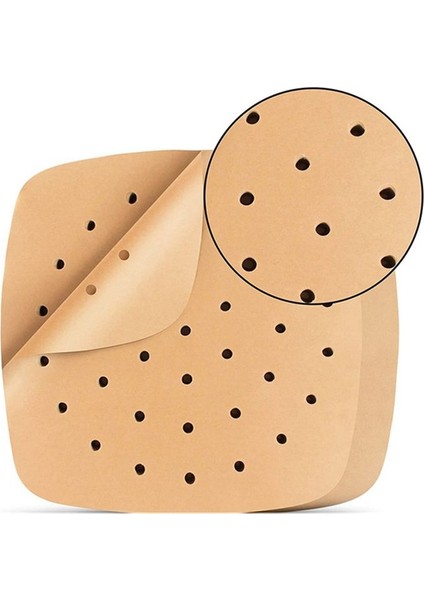 200 yaprak hava fritöz kağıt tek kullanımlık pişirme kağıdı kağıdı astar tabakası yağ emici kağıt ev ped kağıt pişirme 20x20cm (Yurt Dışından)