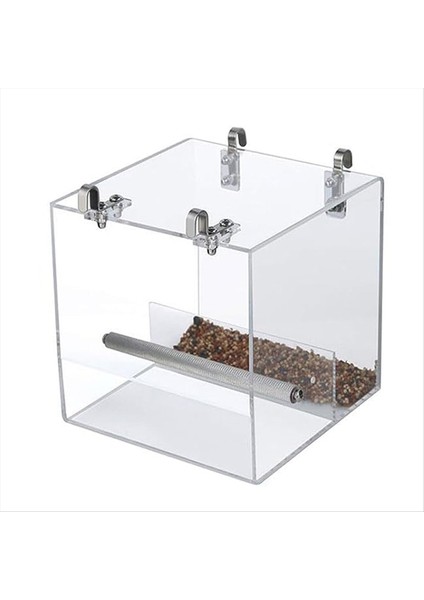 Kafes Kuş Besleyicisi için Dağınık Kuş Besleyici Yok Kafes için Otomatik Kuş Besleyici, Akrilik Kuş Besleyici Parrot Kafes Yiyecek Besleyici (Yurt Dışından)