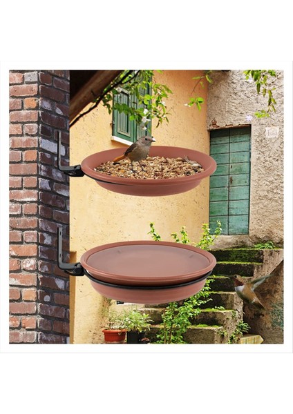 Kuş besleyici güverte kuş besleyicileri banyo tepsisi çıkarılabilir ayarlanabilir duvara monte büyük kapasiteli dış kuş besleyicileri 3 adet (Yurt Dışından)