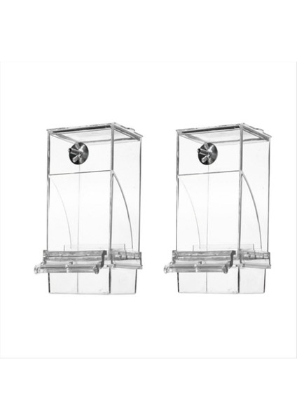 Otomatik şeffaf kuş besleyici, karışıklık yok otomatik kuş besleyicisi şeffaf gıda konteyner kafesi içen (Yurt Dışından)