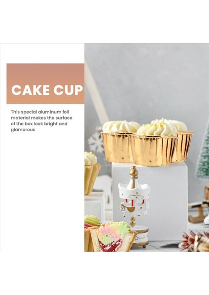 50pcs alüminyum folyo kek bardakları tek kullanımlık çörek astarları pişirme fincanları alüminyum cupcake ucu tava ramekin tutucuları küçük puding fincanları (Yurt Dışından)