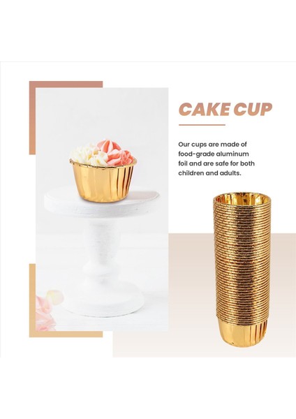 50pcs alüminyum folyo kek bardakları tek kullanımlık çörek astarları pişirme fincanları alüminyum cupcake ucu tava ramekin tutucuları küçük puding fincanları (Yurt Dışından)