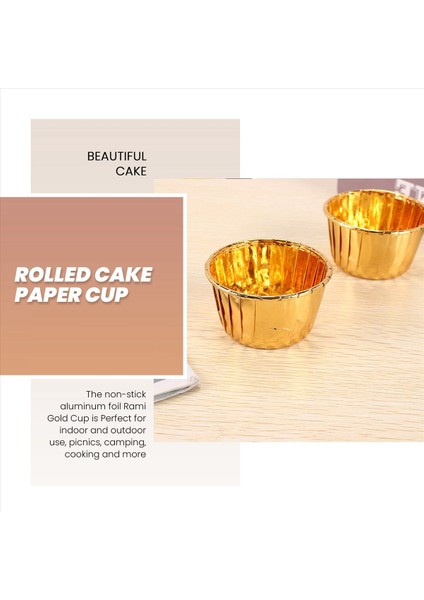 50pcs alüminyum folyo kek bardakları tek kullanımlık çörek astarları pişirme fincanları alüminyum cupcake ucu tava ramekin tutucuları küçük puding fincanları (Yurt Dışından)