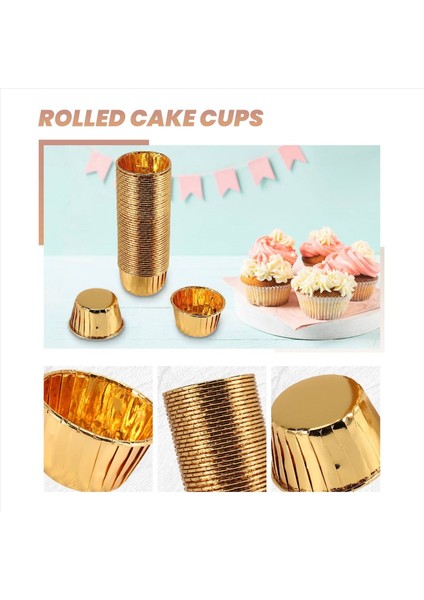 50pcs alüminyum folyo kek bardakları tek kullanımlık çörek astarları pişirme fincanları alüminyum cupcake ucu tava ramekin tutucuları küçük puding fincanları (Yurt Dışından)