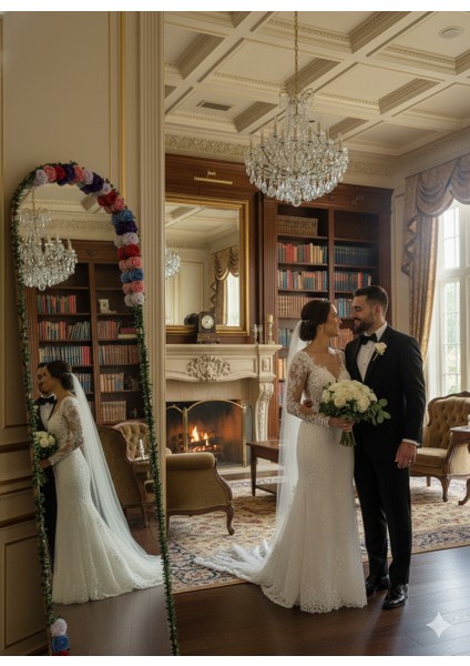 Renkli Solmayan Gül Detaylı Dekoratif Oval Boy Aynası 180X50 Cm– Vibe Design fırsatları