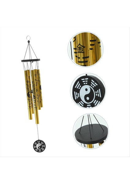 Küçük Bagua Rüzgar Zil Kolyesi Retro Metal Rüzgar Zil Şanslı Rüzgar Zil Bahçesi Rüzgar Chime (Yurt Dışından)