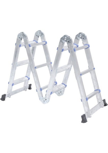 Elmas Serisi - 2.70 Metre 2x4 Çok Amaçlı Akrobat Merdiven Alüminyum Endüstriyel Katlanır Profesyonel